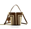 Women's Leather Bucket Bag Advanced Texture Ladies Handbag Unique Design Females Carrier Bags