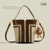 Women's Leather Bucket Bag Advanced Texture Ladies Handbag Unique Design Females Carrier Bags