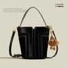 Women's Leather Bucket Bag Advanced Texture Ladies Handbag Unique Design Females Carrier Bags