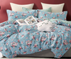 Comforter Set Classic Quilt Anna Blue/Pink Rose Print 100% Cotton Reversible All Seasons Set